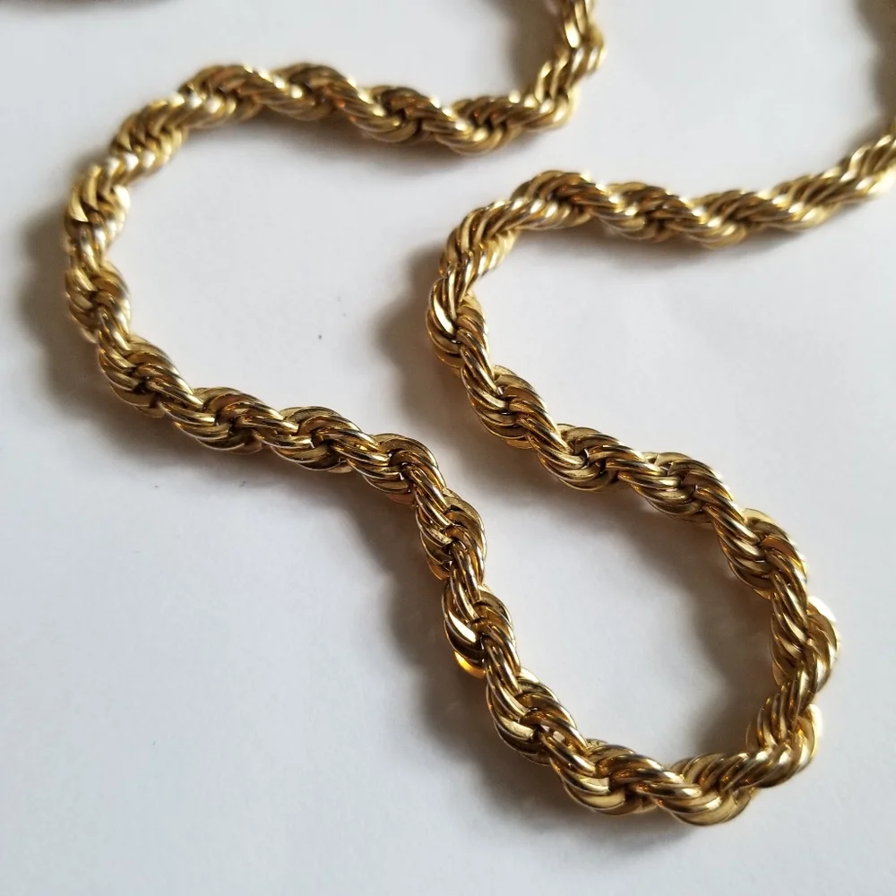 Relisted -Vintage rope chain gold tone metal - Picture 13 of 13